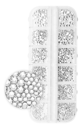 Cristales Brillos Strass Plata Uñas Deco Nails