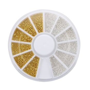 Balines Caviar Deco Uñas Plateados y Dorados