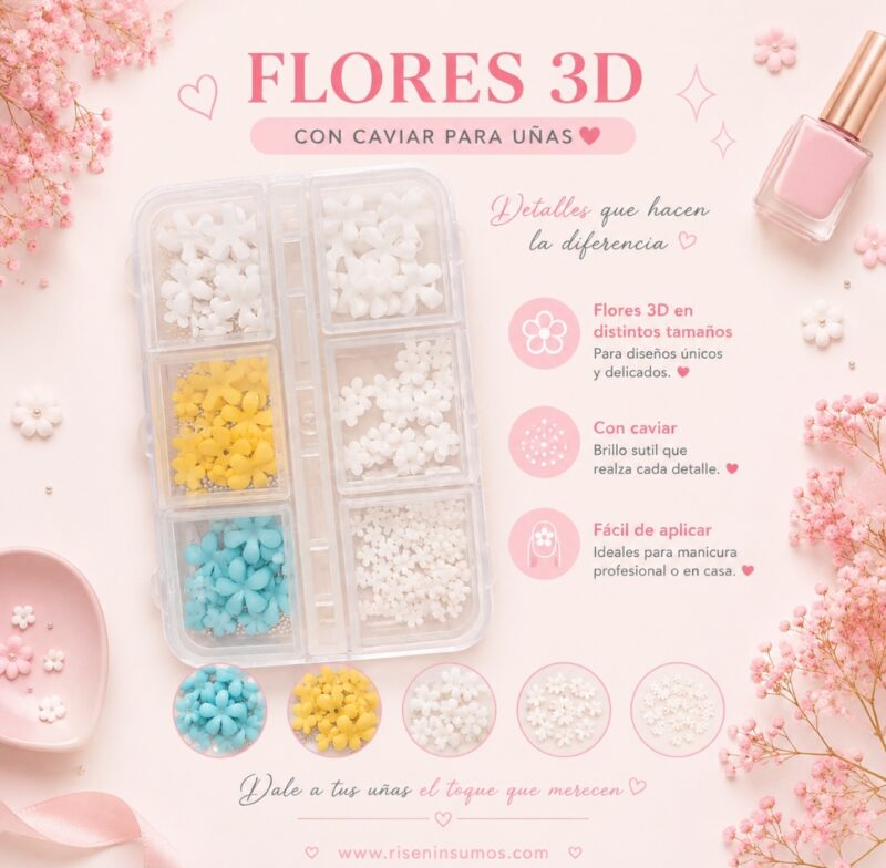 Flores 3d Charms Deco Uñas