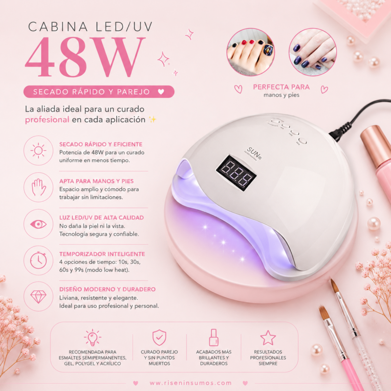 Cabina Lámpara Led UV 48watts Sun