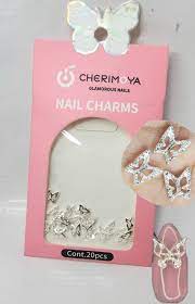 Dije Nail Art Charms Mariposa Plata Cherimoya