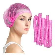Pack de Gorros Protectores Tela Antipolvo Rosa Cofias Uñas Pestañas Cejas