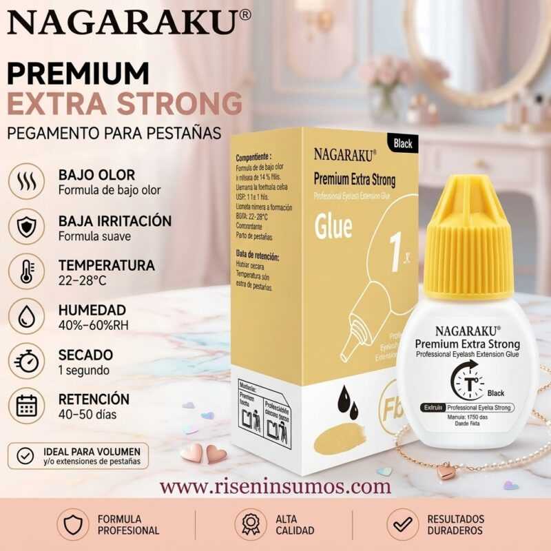 Pegamento Pestañas Premium Super Strong Nagaraku
