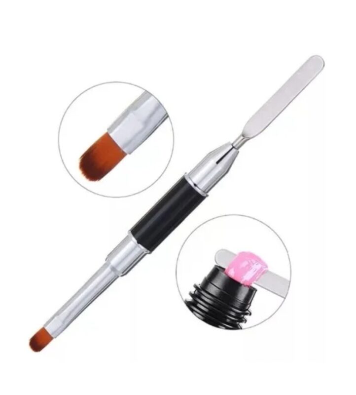 Pincel Polygel Doble con Espátula