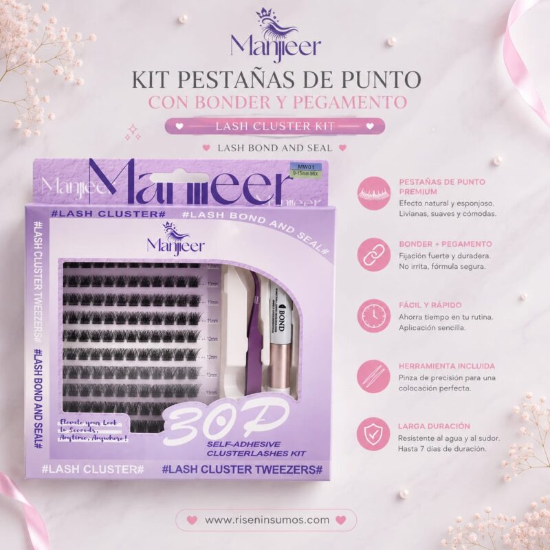 Kit Grande Pestañas Ramillete Curvatura D Punto por Punto