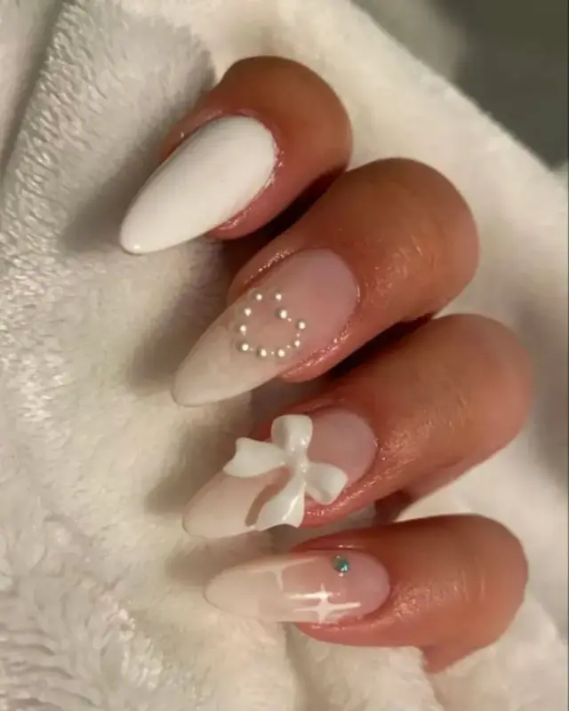 Moñitas Uñas xpar Blancas Moñas