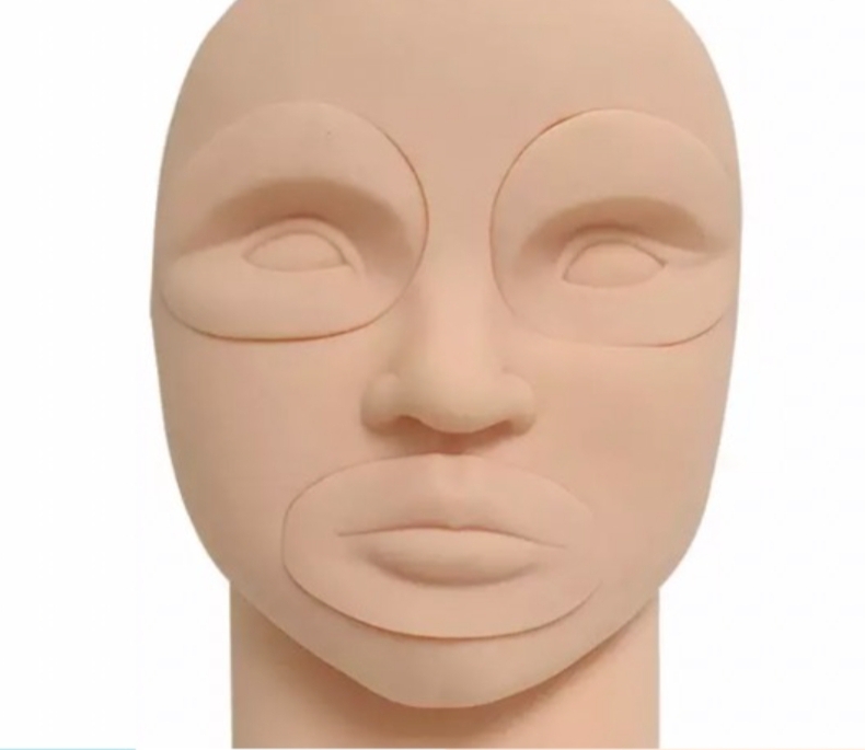 Cabeza de Silicona Práctica Intercambiable Pestañas Maquillaje
