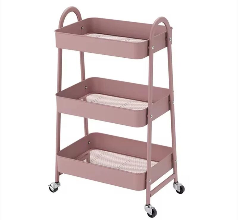 Carrito Organizador Rosa Metal