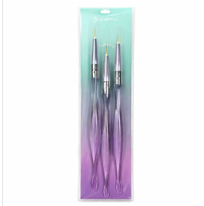 Pincel Liner Finito pack X3 con Brillis Uñas Art