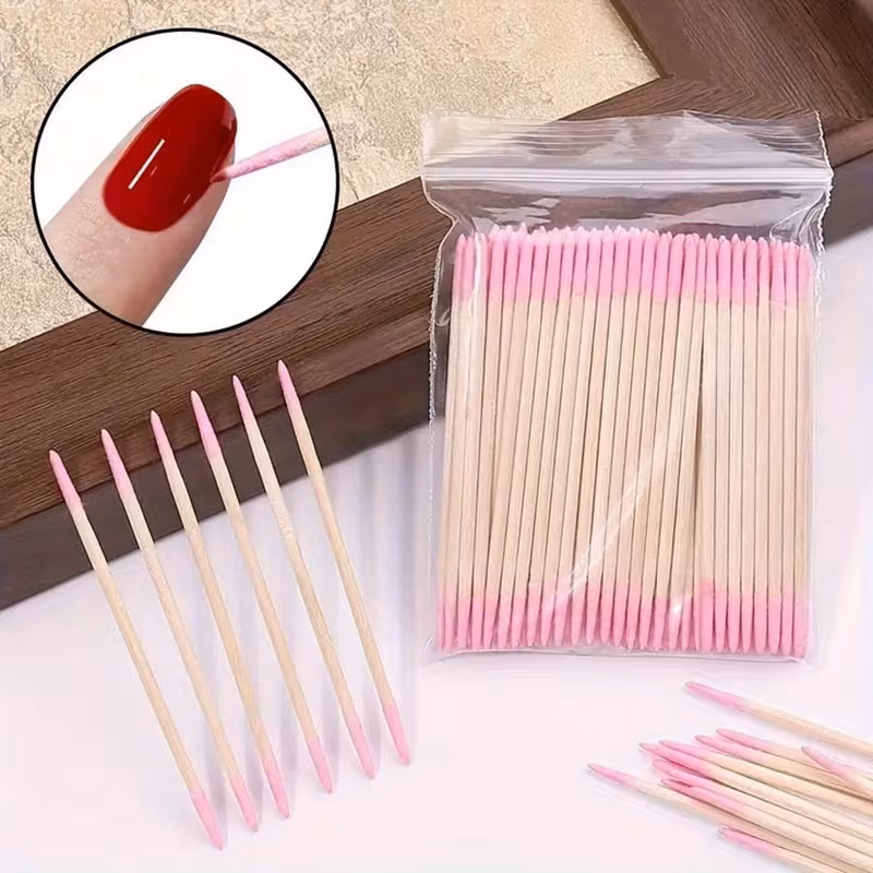 Micro Palitos con Algodon descartables Uñas Cejas Pestañas