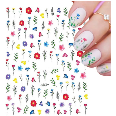 Stickers Flores 3d Uñas Nails Deco