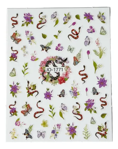 Stickers Serpientes 3d Uñas Nails Deco