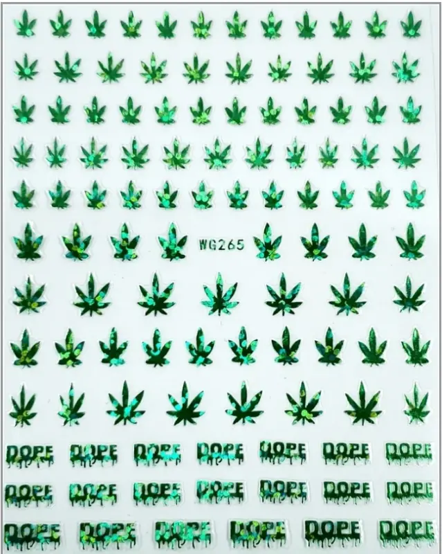 Stickers Cannabis Uñas Nails Deco