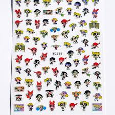 Stickers Chicas Super Poderosas 3d Uñas Nails Deco