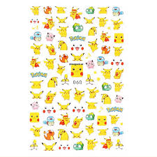 Stickers Pikachu 3D Uñas Nails Deco