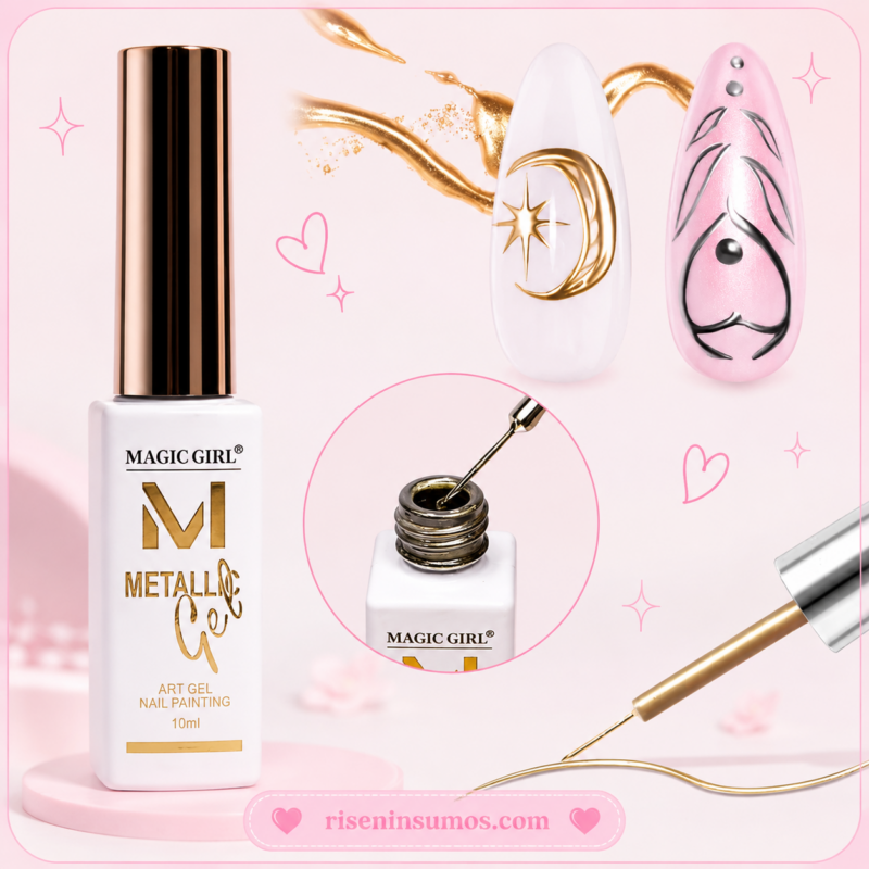 Liner Gel Paint Metalizado Dorado Magic Girl