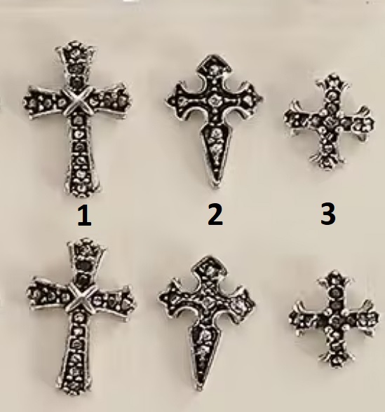 Charms Deco Uñas Apliques Cruz Cruces Goticas xPar ModB