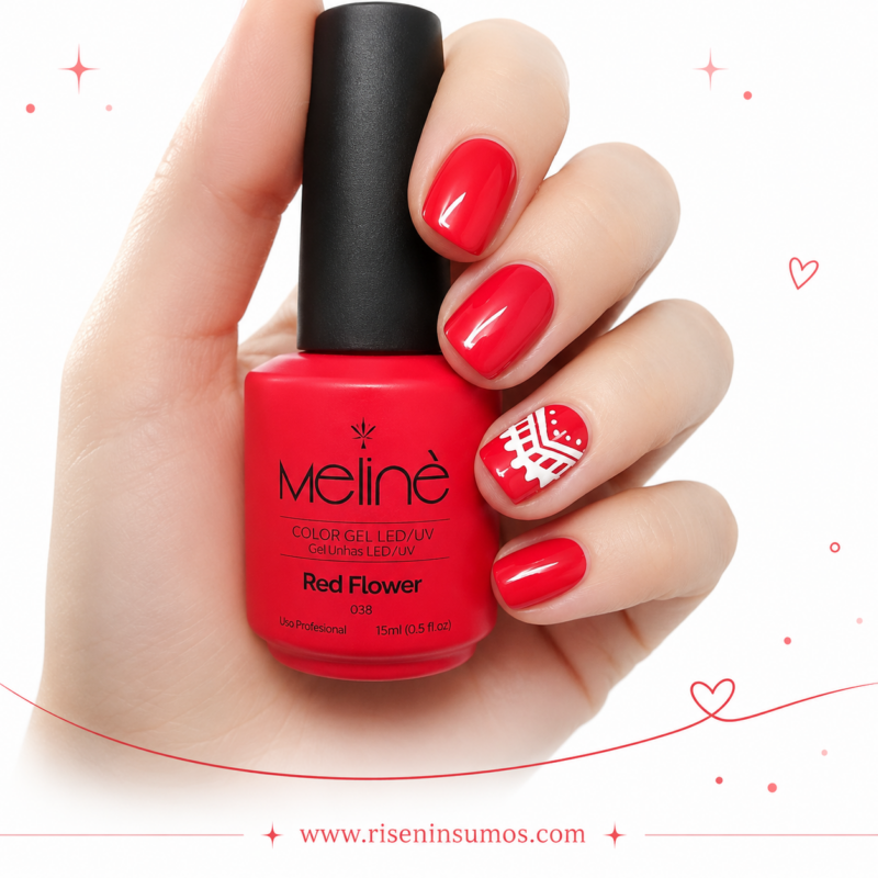 Esmalte Meline Rojo 034 Red Flower