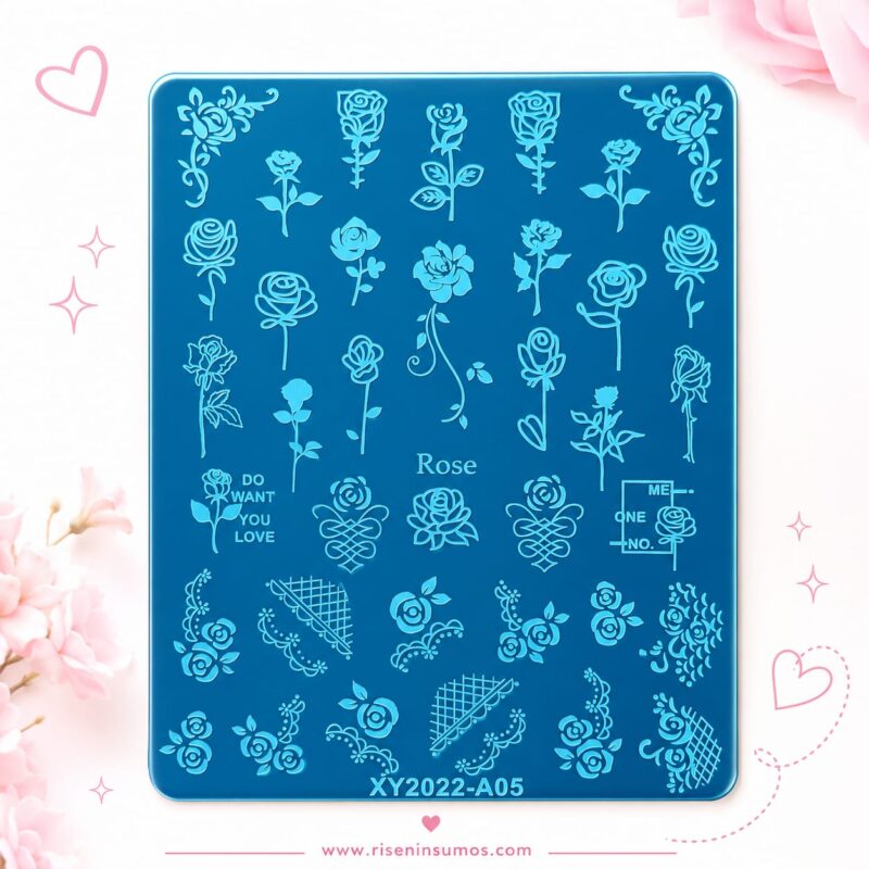 Placa para Stamping Metal Deco Uñas Mod.Rosa
