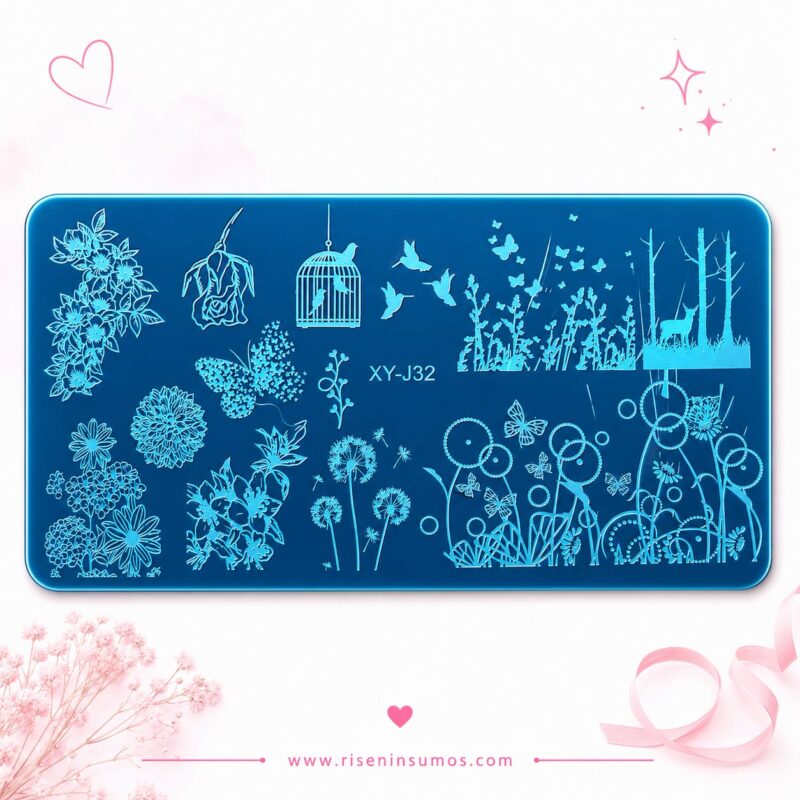 Placa para Stamping Metal Deco Uñas Mod.Garden