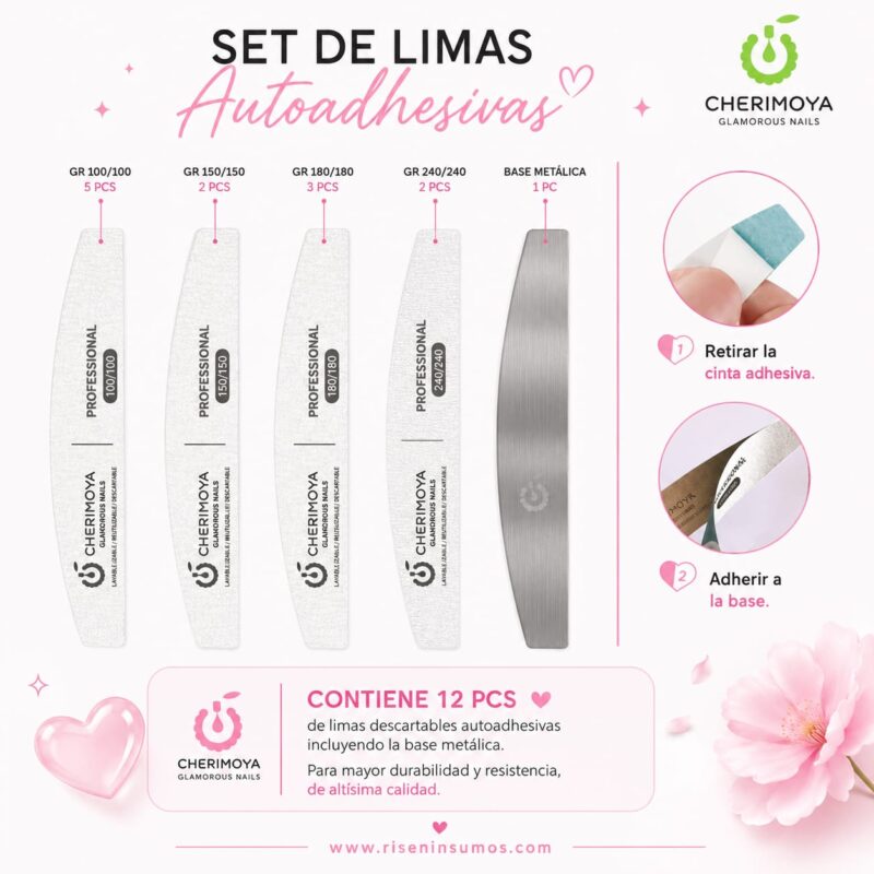 Kit Limas Metalica Cherimoya Uñas Nails
