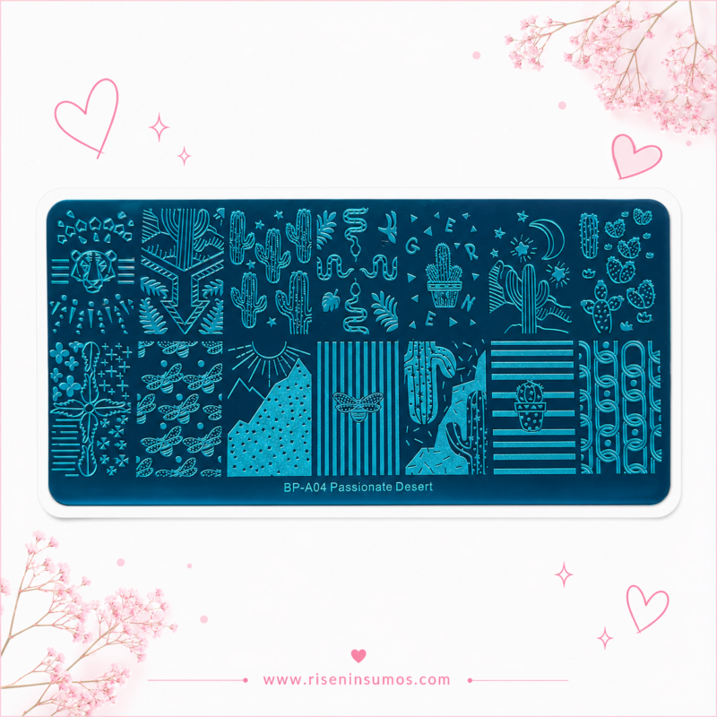 Placa Born Pretty Stamping Metal Uñas Mod. A04 Dessert