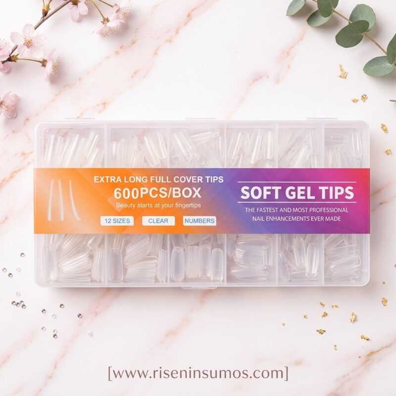 Tips Softgel Cuadrados Prelimados 600tips