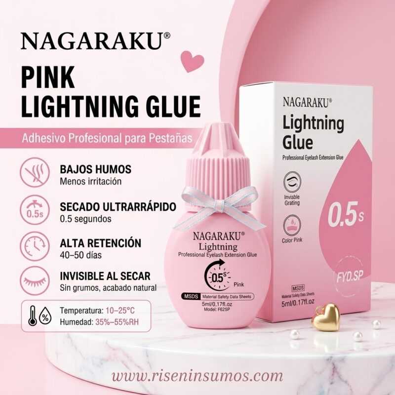 Pegamento Pestañas Premium Super Strong Nagaraku Rosa