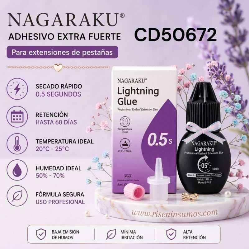 Pegamento Pestañas Premium Super Strong Nagaraku Preto