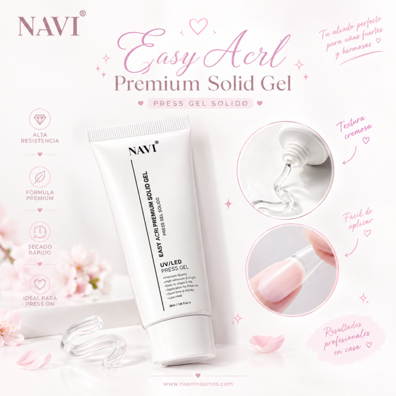 Press Gel Navi Pomo Softgel Uñas Gel Sólido 30ml