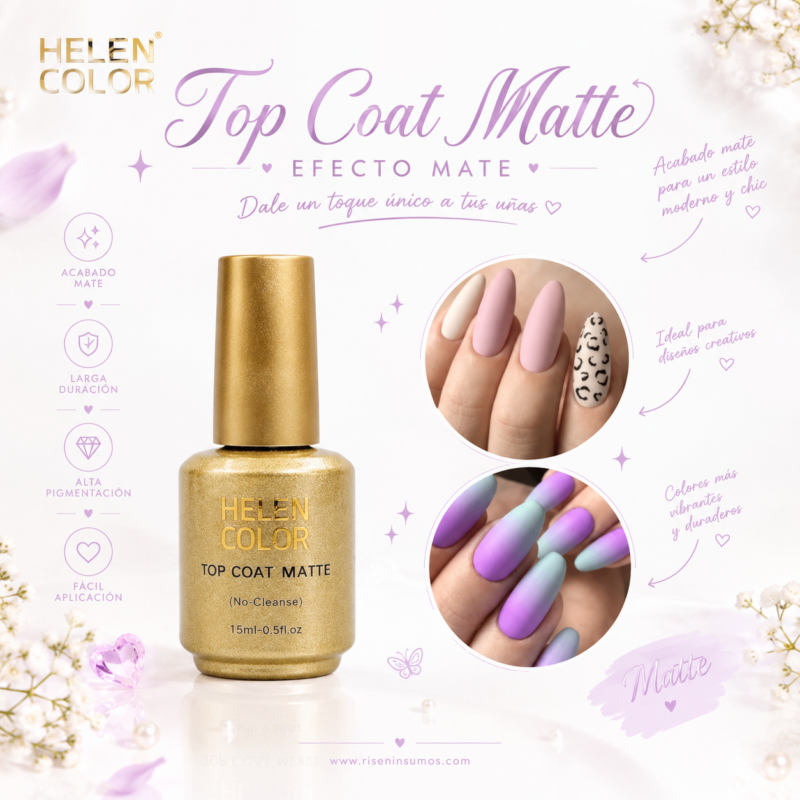 Top Coat Matte Helen Color 10ml Mate