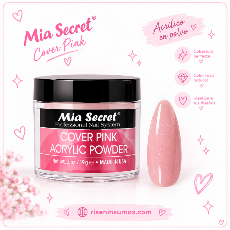 Polvo Acrílico Cover Pink Mia Secret 60grs