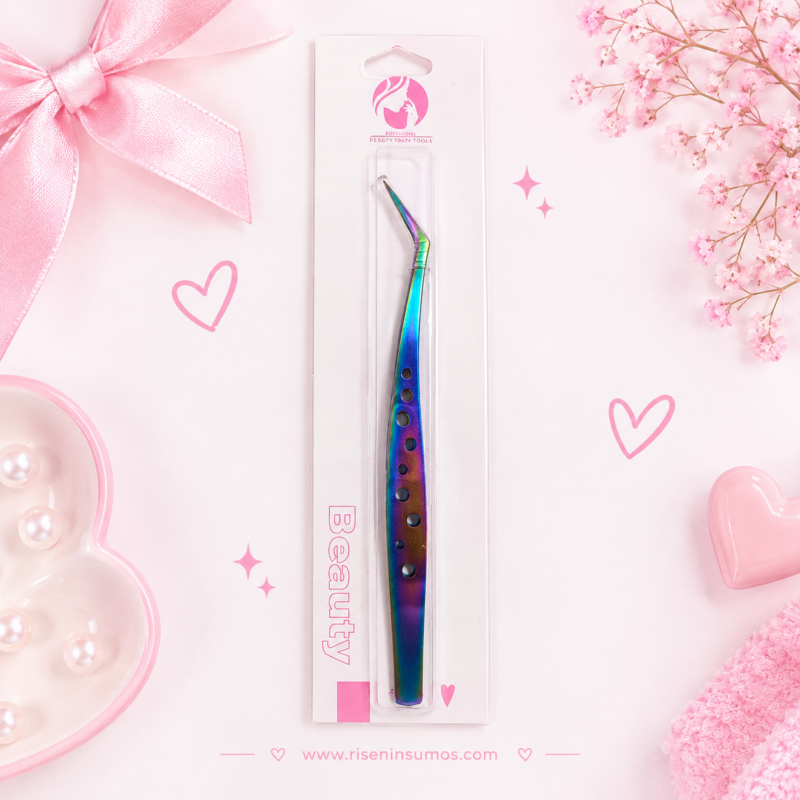 Pinza Curva Extensiones de Pestañas Lashista Leifen