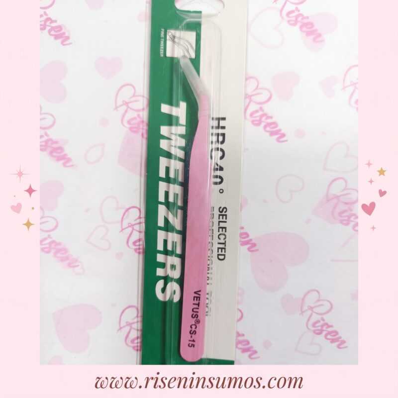 Pinza Curva Extensiones de Pestañas Vetus