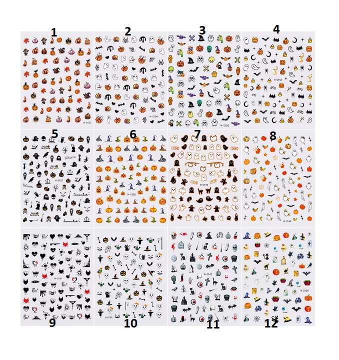 Stickers Halloween Calabaza 3d Nails