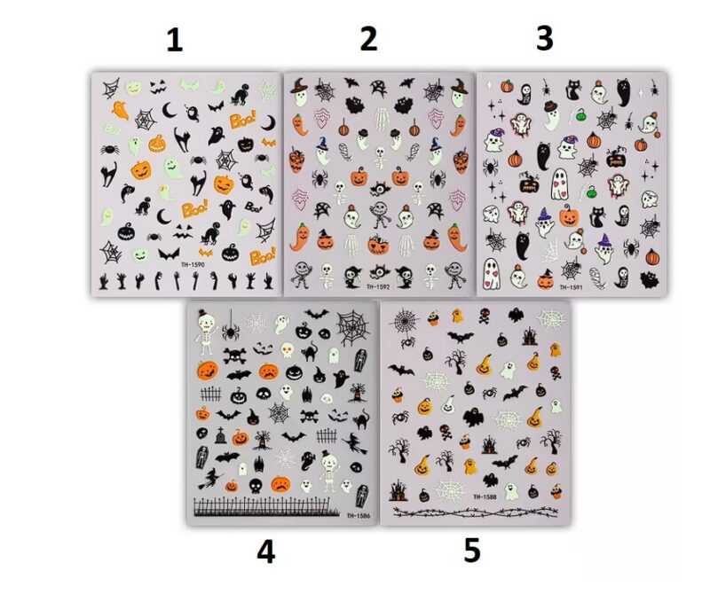 Stickers Halloween Calabaza Brillan en oscuridad Nails